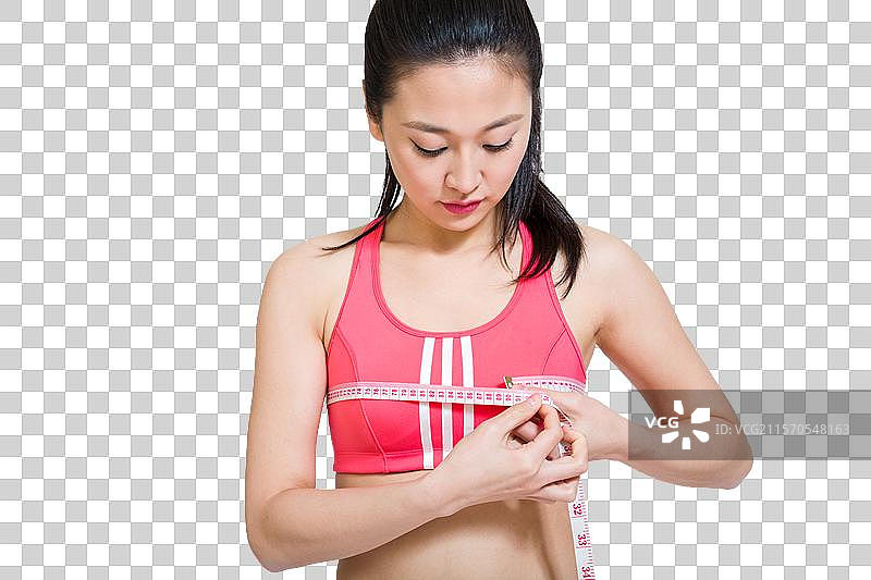 棚拍年轻女人健身塑型图片素材