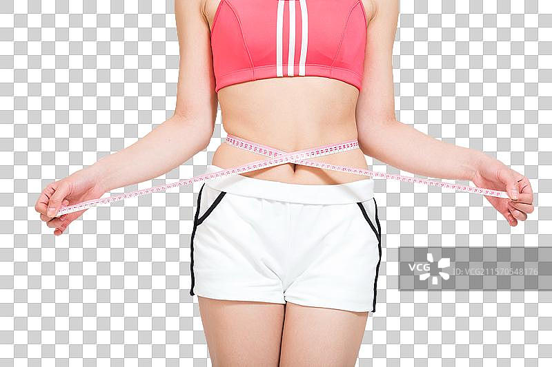 棚拍年轻女人健身塑型图片素材