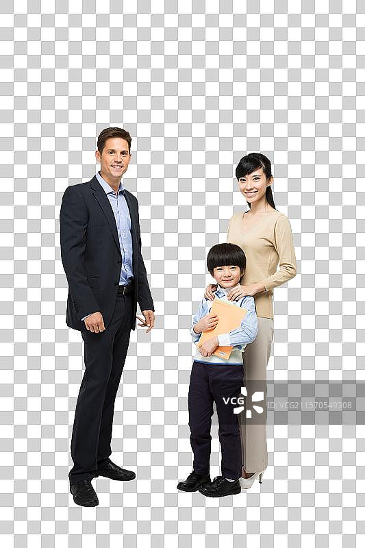 家长带着小男孩和男外教学习图片素材