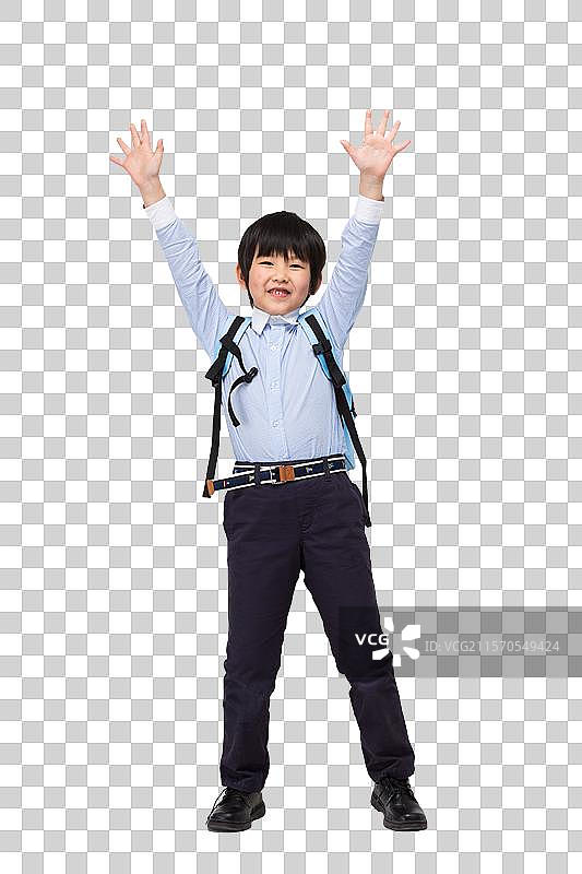 小学生背着书包图片素材