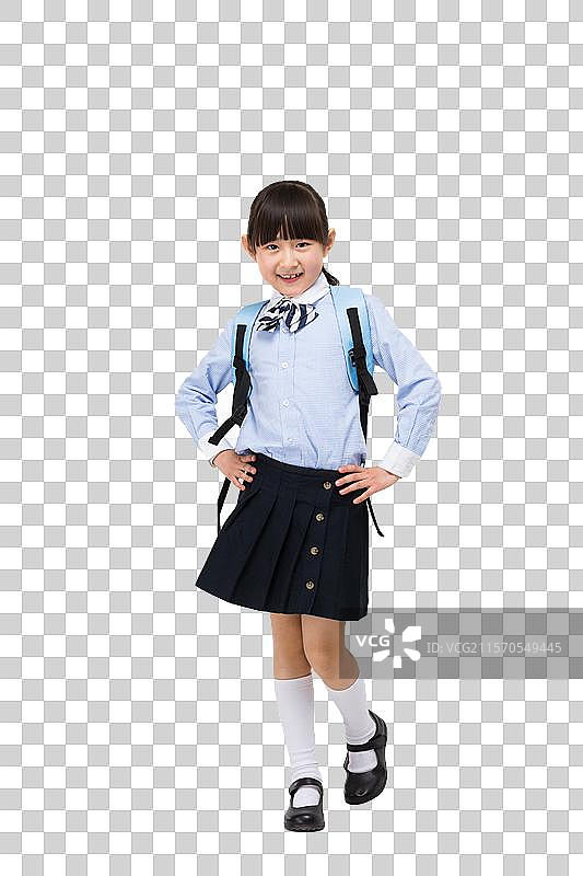 小学生背着书包图片素材