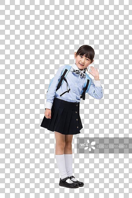 小学生背着书包图片素材