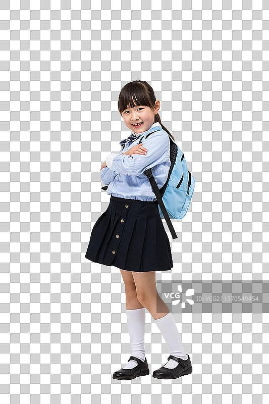 小学生背着书包图片素材