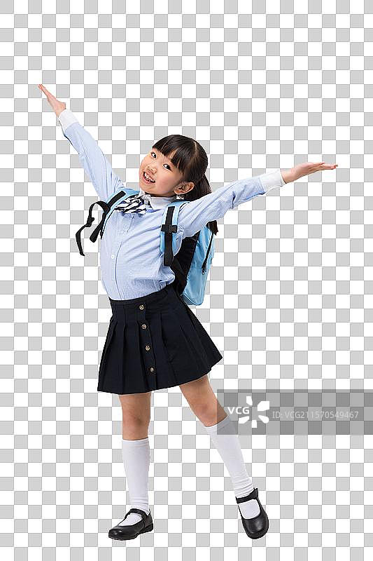 小学生背着书包图片素材