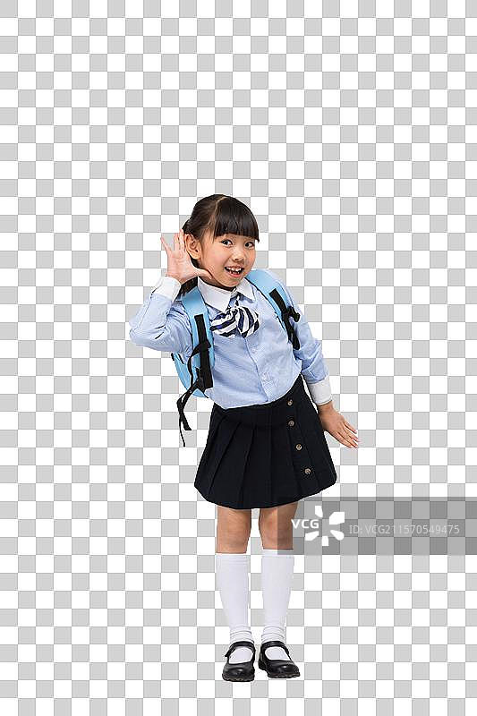 小学生背着书包图片素材