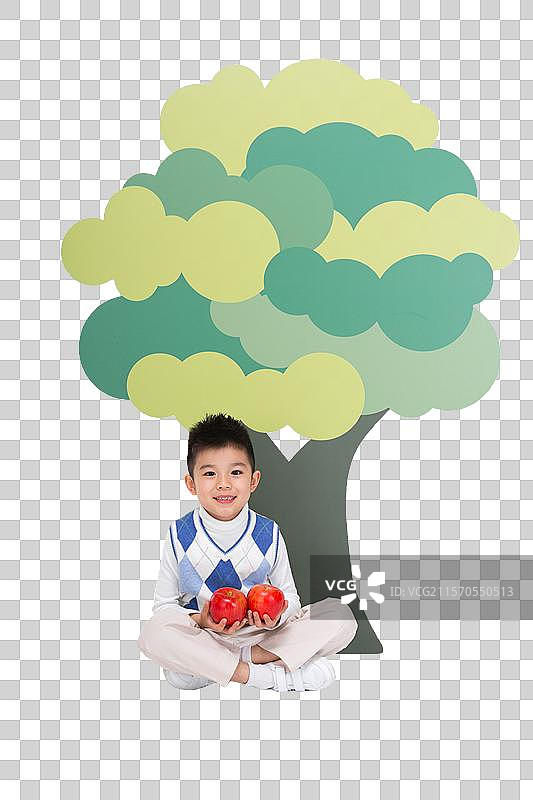 创意绿色环保儿童保护树木图片素材