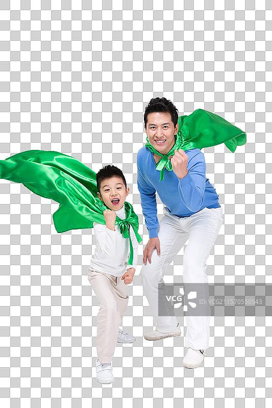 绿色节能环保卫士超人父子图片素材
