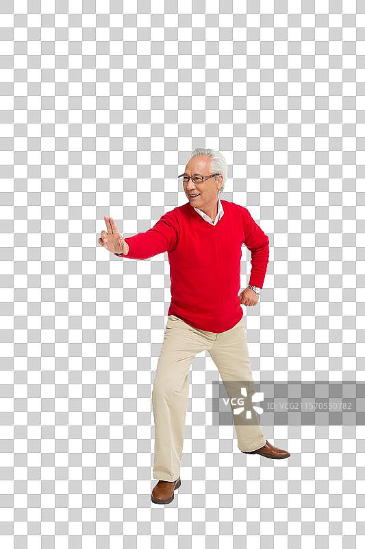棚拍快乐健康的老年男人图片素材