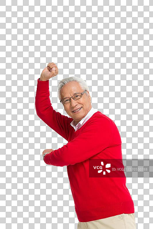 棚拍快乐健康的老年男人图片素材