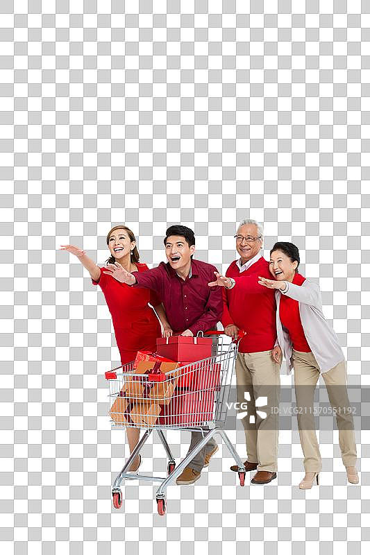 棚拍节日家庭和购物车图片素材