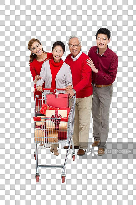 棚拍节日家庭和购物车图片素材
