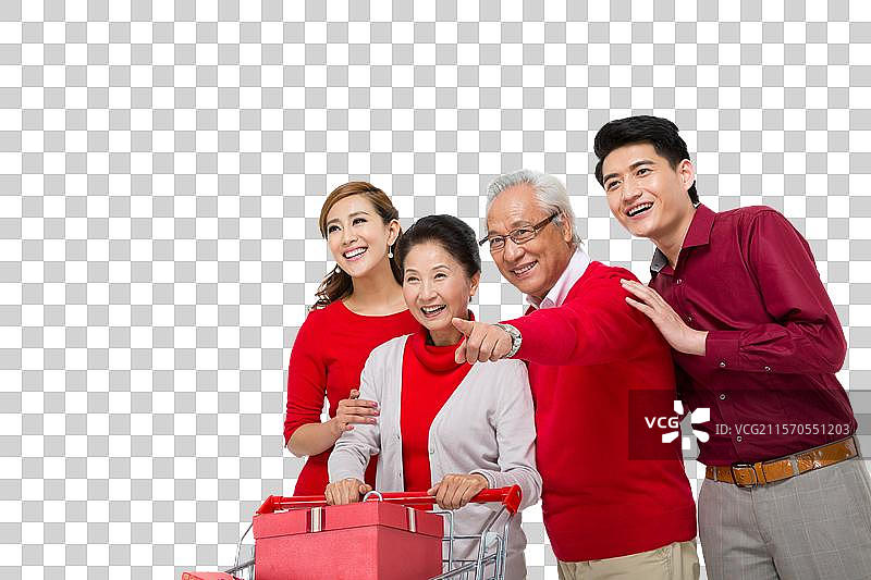 棚拍节日家庭和购物车图片素材