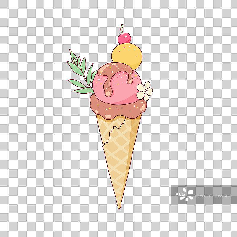 清新手绘夏天冷饮雪糕冰淇淋果汁等食品元素图片素材