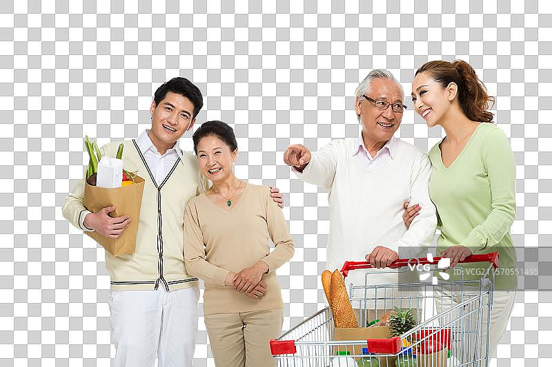 棚拍家庭推购物车购物图片素材