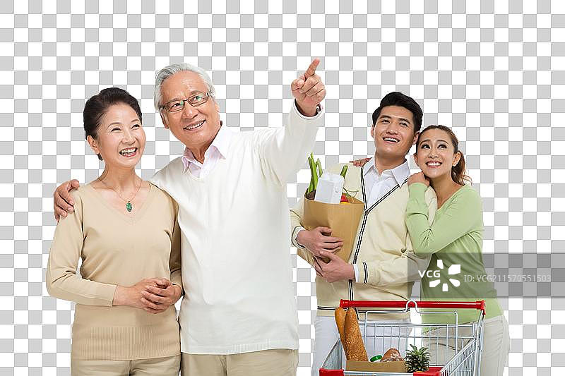 棚拍家庭推购物车购物图片素材