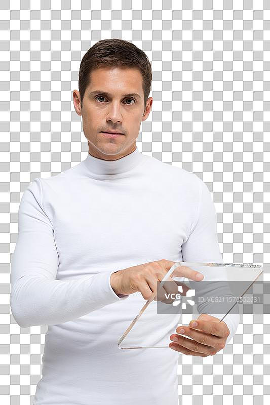 棚拍高科技研究人员使用平板电脑图片素材