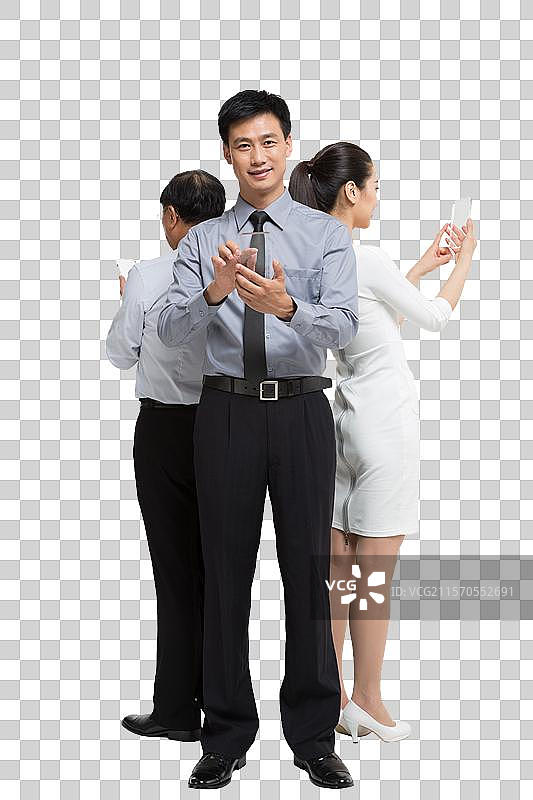 棚拍科技商务人士使用智能手机图片素材