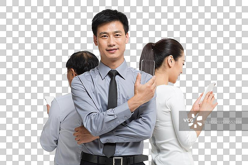 棚拍科技商务人士使用智能手机图片素材