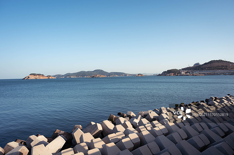 威海半月湾的海湾风光图片素材