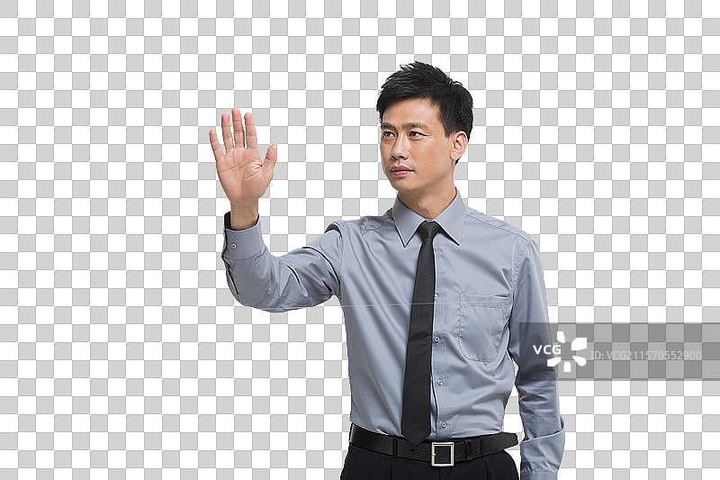 棚拍科技商务男士使用触摸屏图片素材