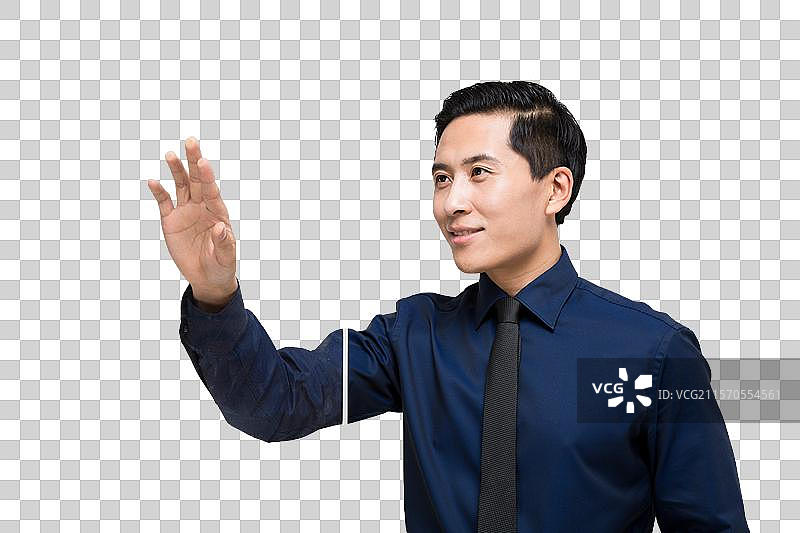棚拍科技商务男士使用触摸屏图片素材