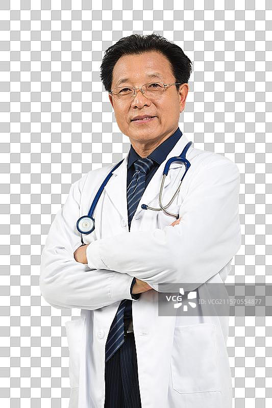 棚拍老年男医生图片素材