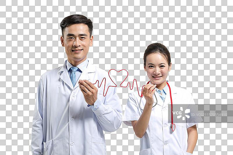 棚拍年轻男女医生图片素材