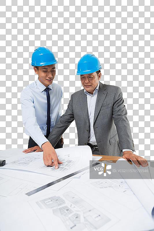 建筑设计团队研究图纸图片素材