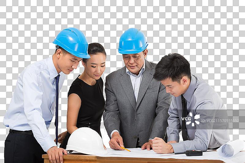 建筑设计团队研究图纸图片素材