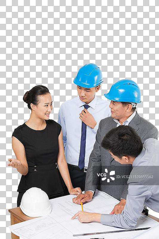 建筑设计团队研究图纸图片素材