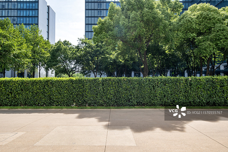 绿树环绕的商务景观带图片素材