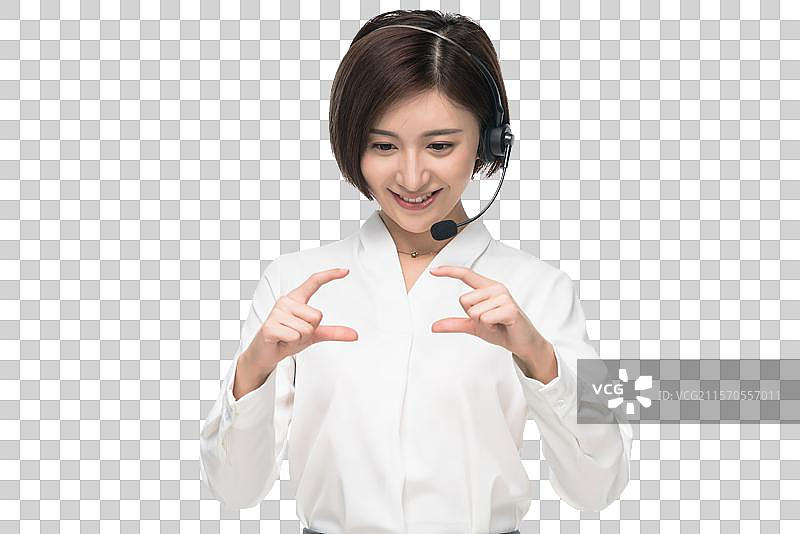 女客服人员头戴耳机图片素材