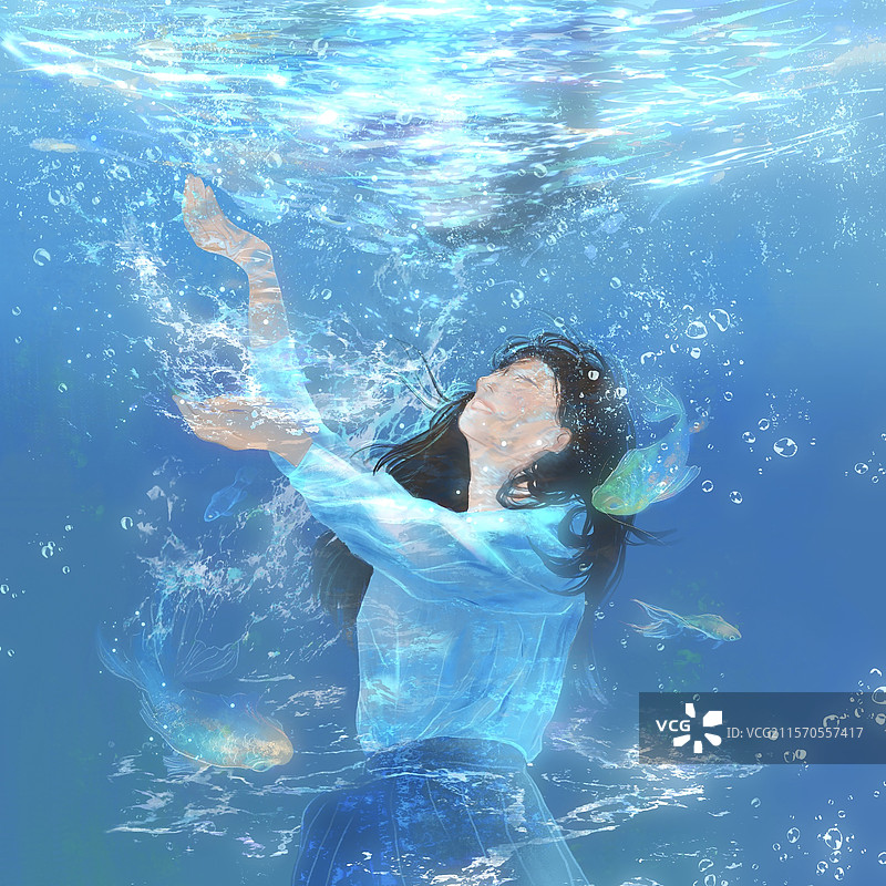 沉入海底图片素材