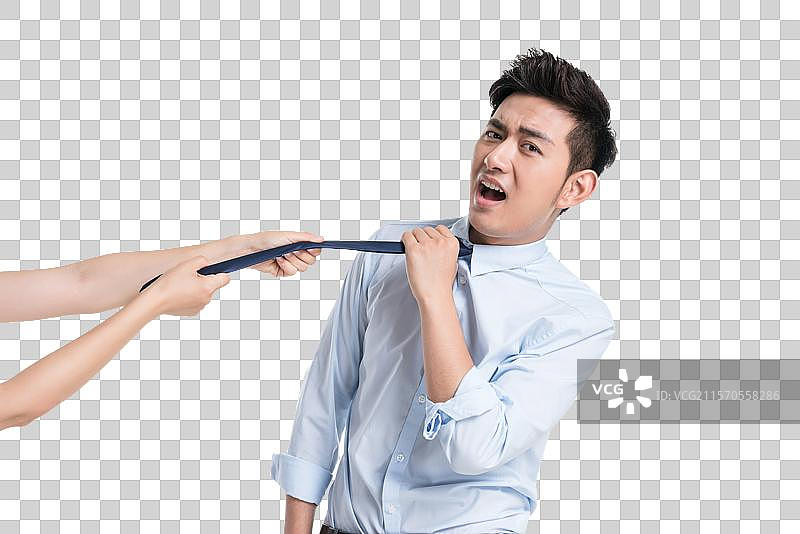 年轻商务人士被拽领带图片素材