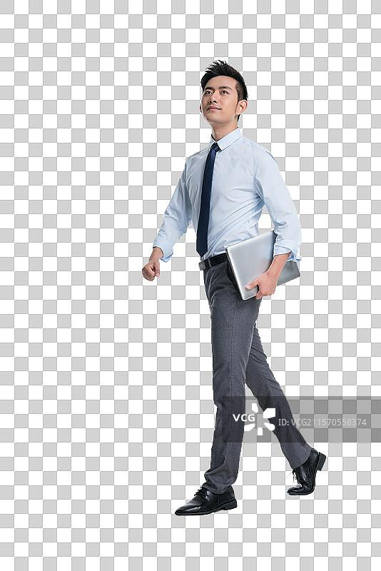 年轻商务人士拿电脑图片素材