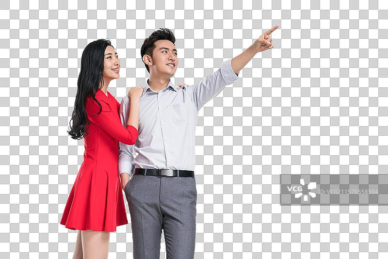 休闲装年轻情侣相互拥抱图片素材