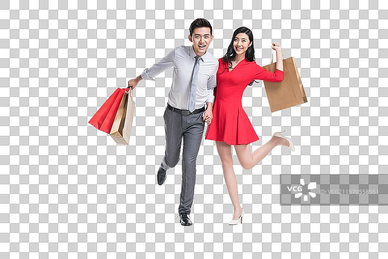 年轻情侣购物图片素材