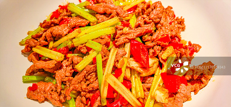 小炒黄牛肉图片素材