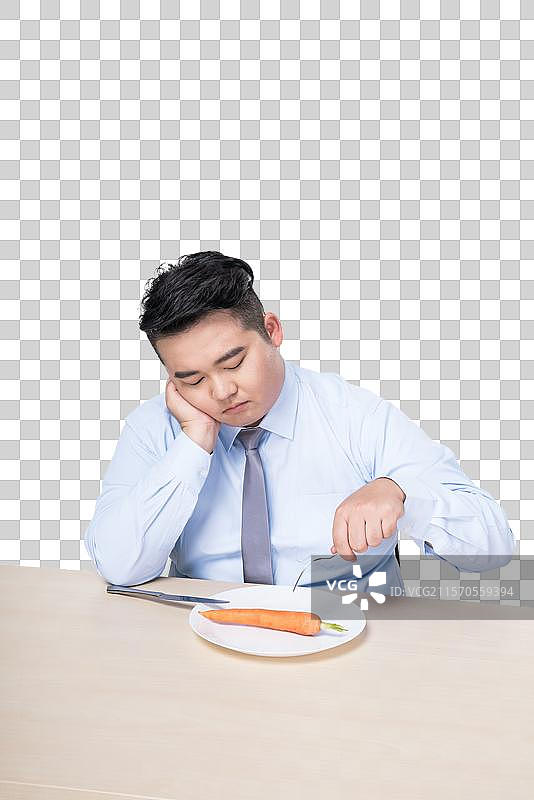 胖子吃蔬菜图片素材