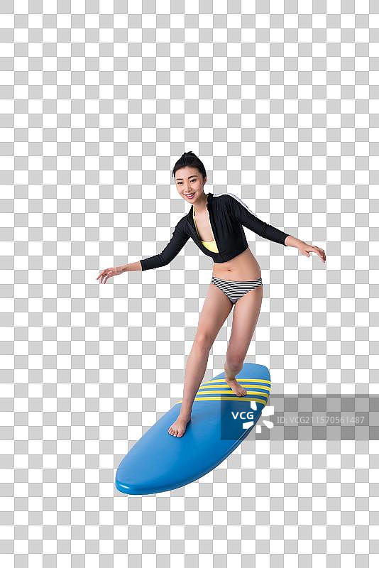 女子和冲浪板图片素材