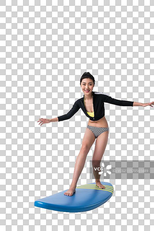 女子和冲浪板图片素材