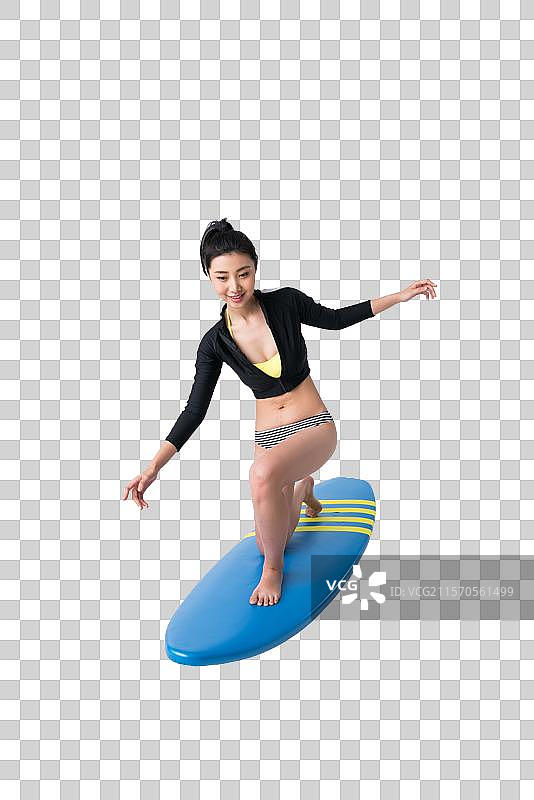 女子和冲浪板图片素材