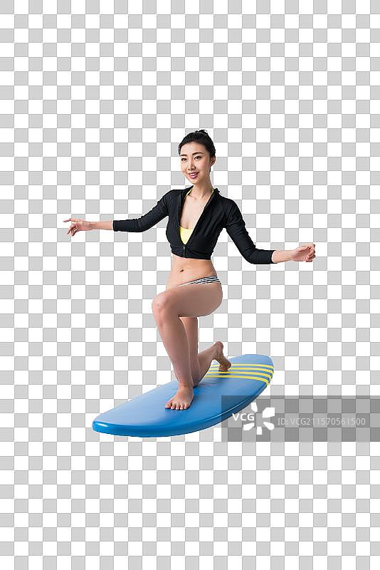 女子和冲浪板图片素材