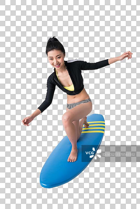 女子和冲浪板图片素材