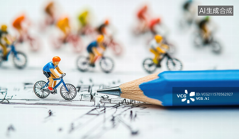 【AI数字艺术】微型自行车赛场景图片素材
