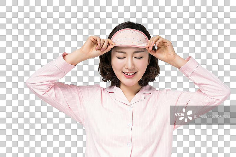 穿着睡衣的年轻女子图片素材