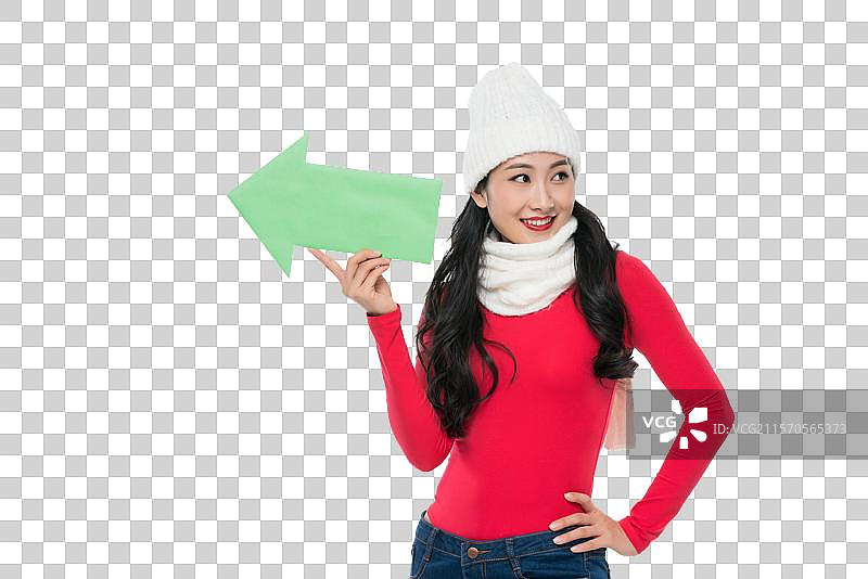 年轻女子拿着图标图片素材