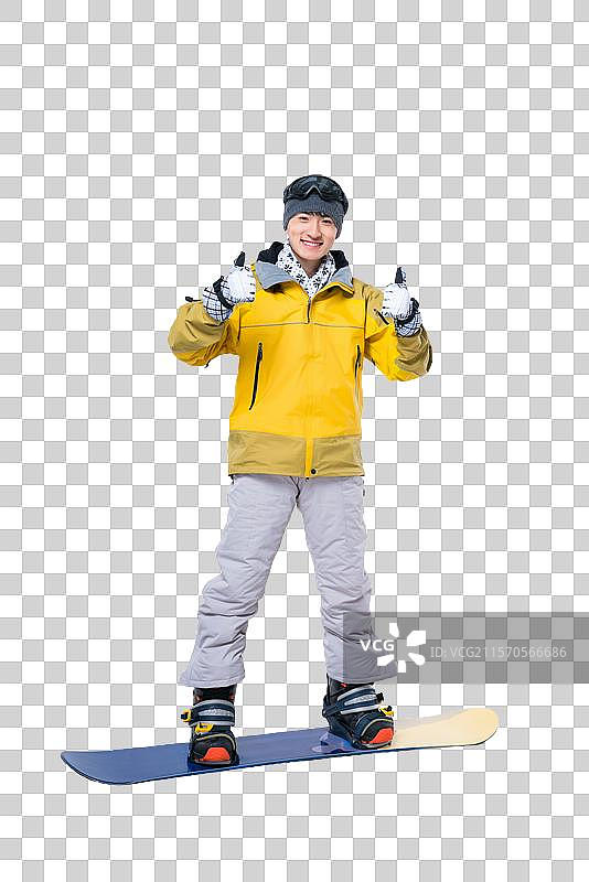 年轻男子滑雪图片素材