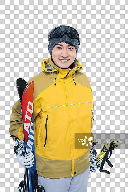 年轻男子滑雪图片素材