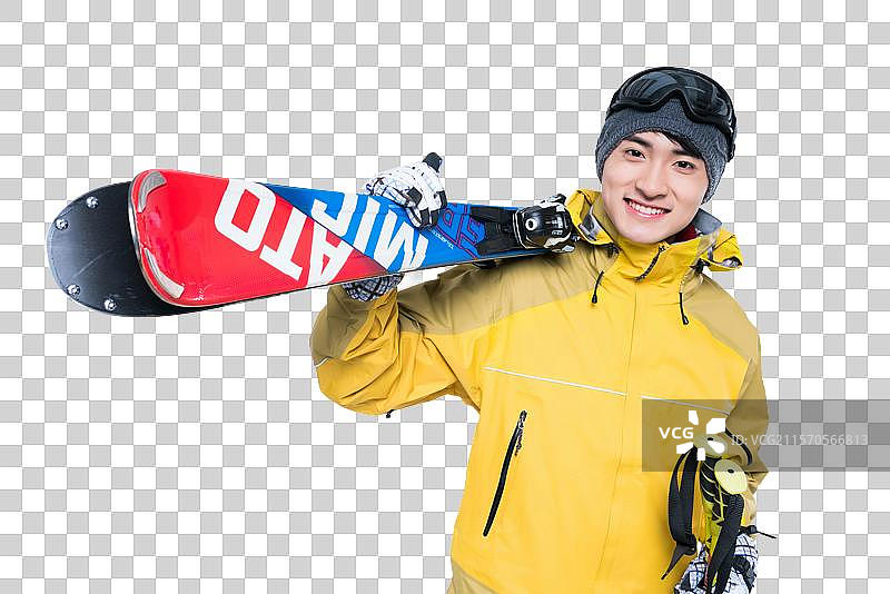 年轻男子滑雪图片素材